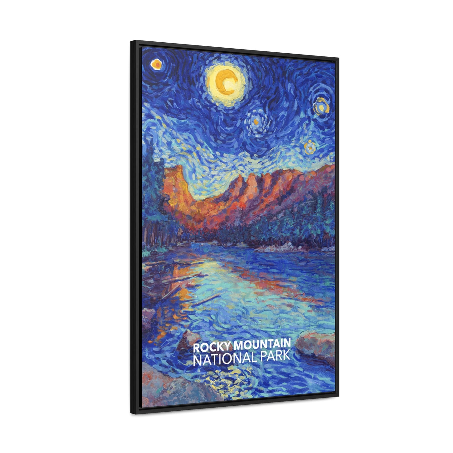 Rocky Mountain National Park Framed Canvas - The Starry Night