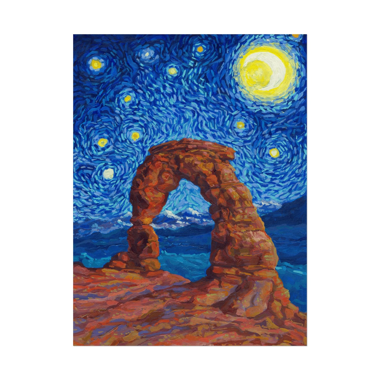 Arches National Park Starry Night Poster - Premium Textured Paper