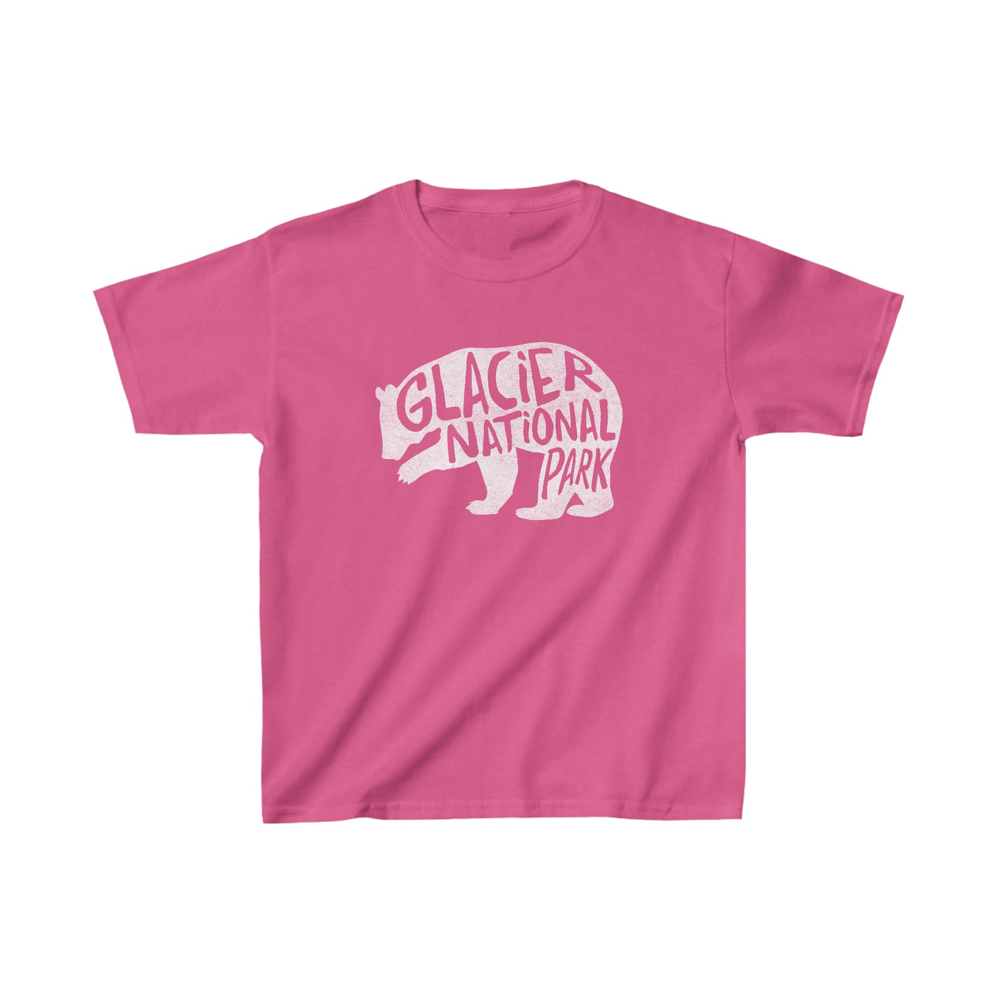 Glacier National Park Child T-Shirt - Grizzly Bear Chunky Text