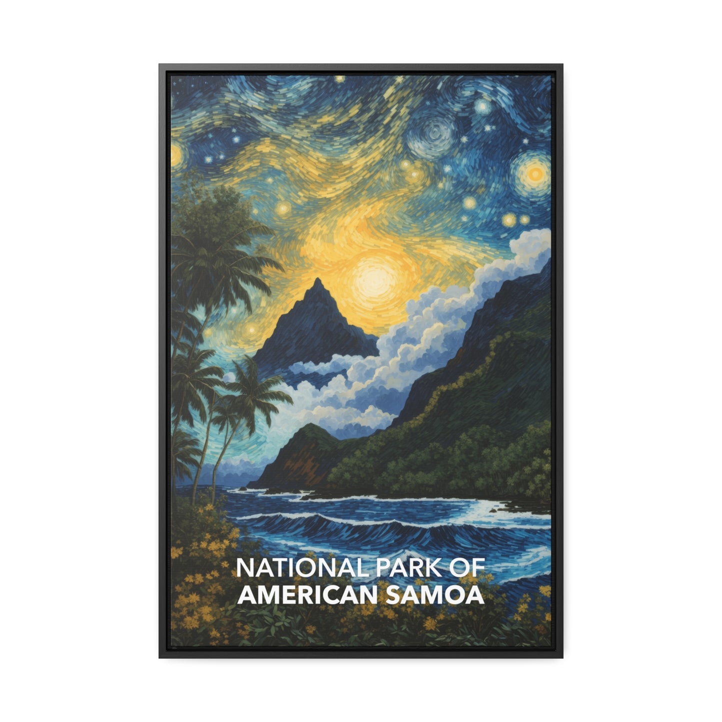 National Park of American Samoa Framed Canvas - The Starry Night