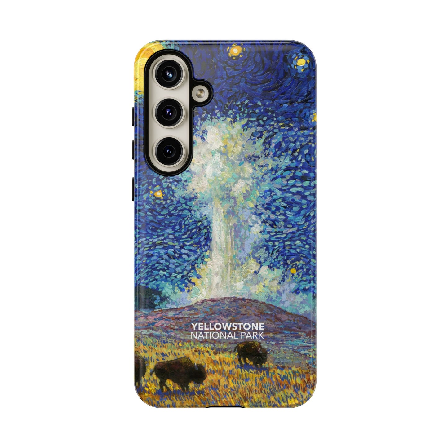 Yellowstone National Park Phone Case - Old Faithful Starry Night