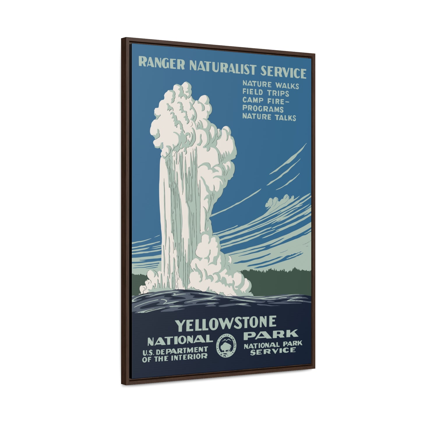 Yellowstone National Park Framed Canvas - WPA Poster