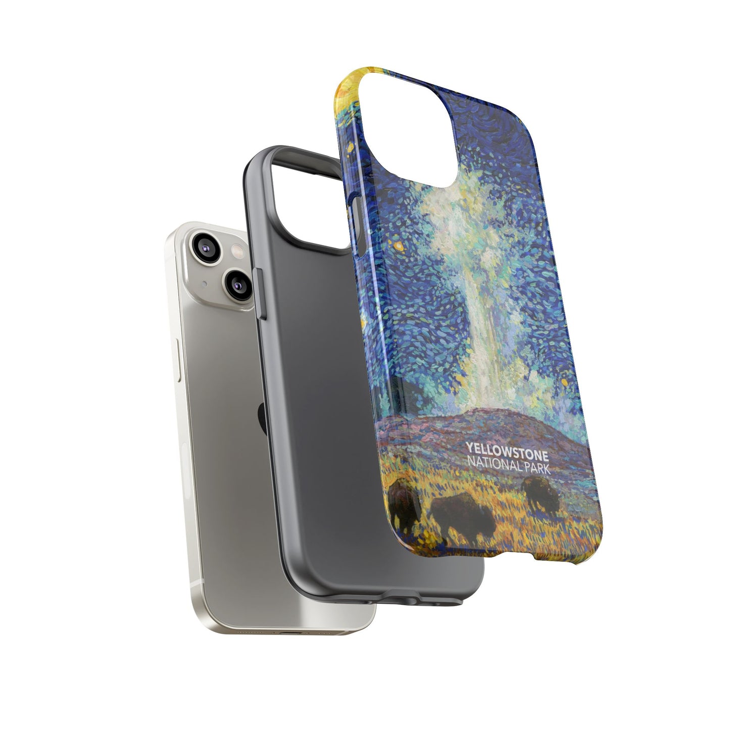 Yellowstone National Park Phone Case - Old Faithful Starry Night