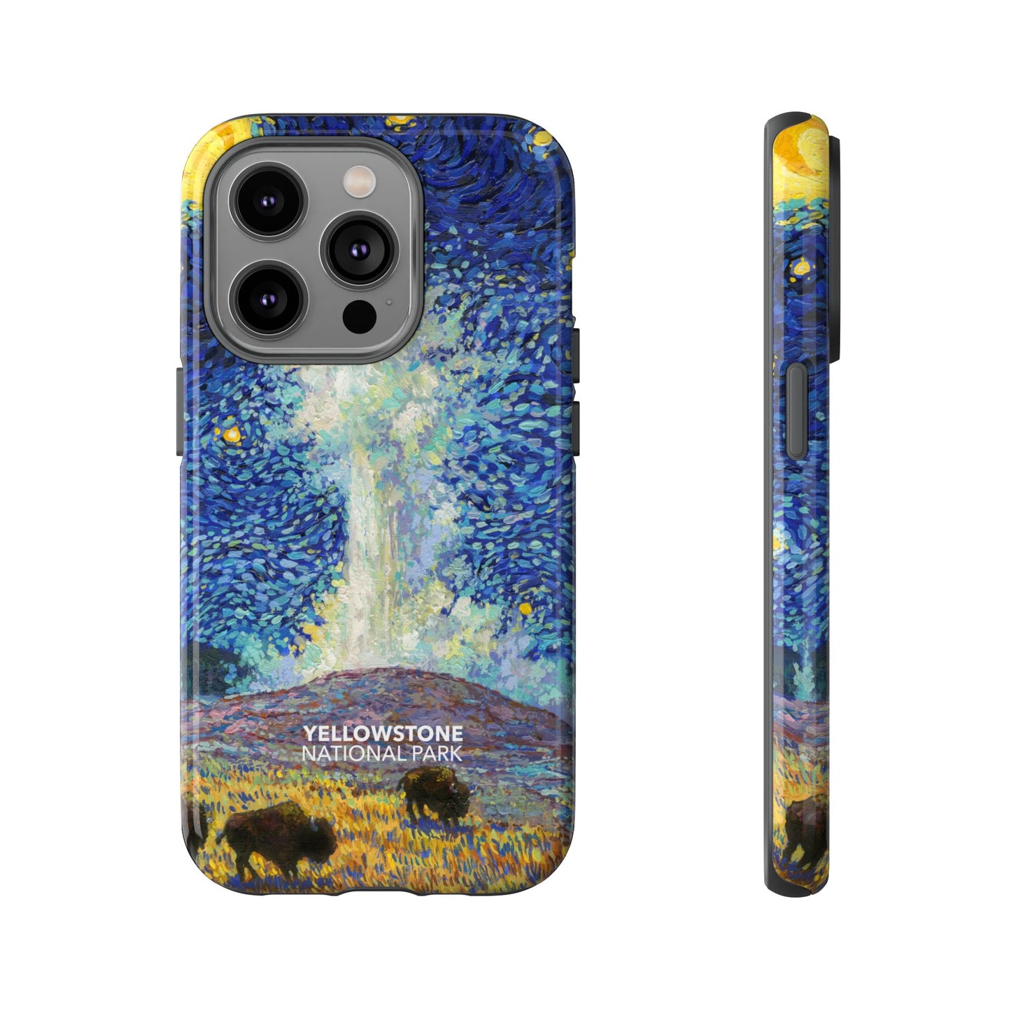 Yellowstone National Park Phone Case - Old Faithful Starry Night