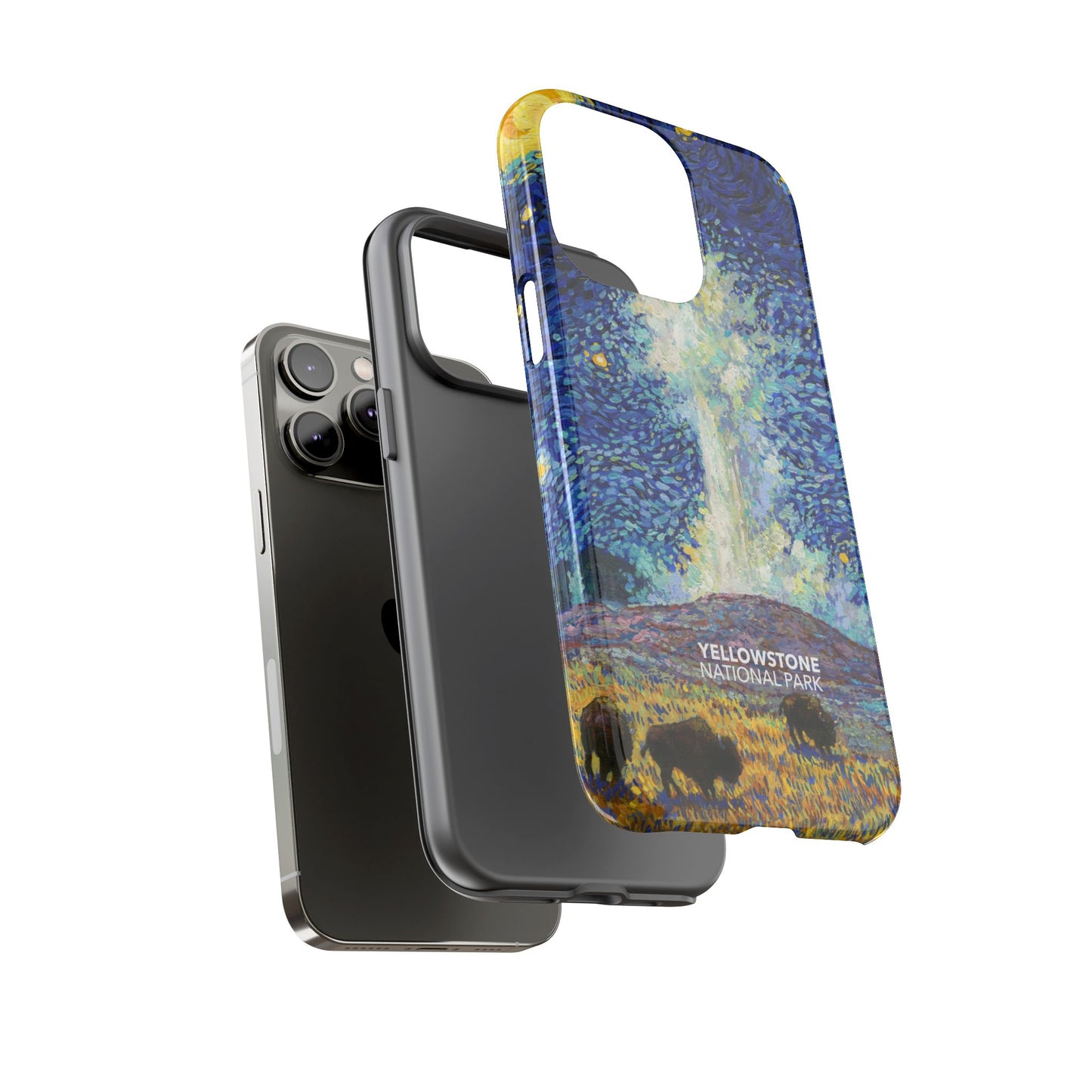 Yellowstone National Park Phone Case - Old Faithful Starry Night