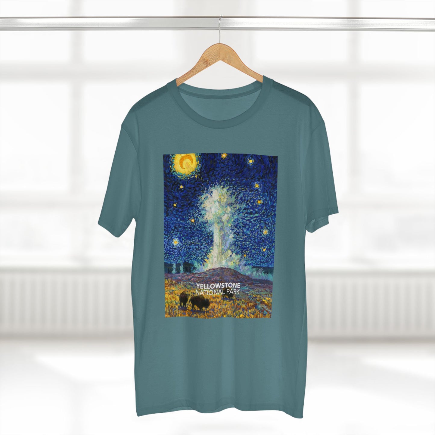 Yellowstone National Park T-Shirt - Old Faithful Starry Night