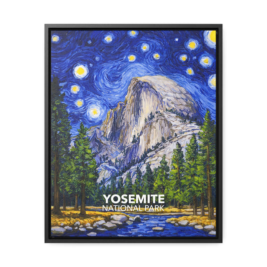 Yosemite National Park Framed Canvas - The Starry Night