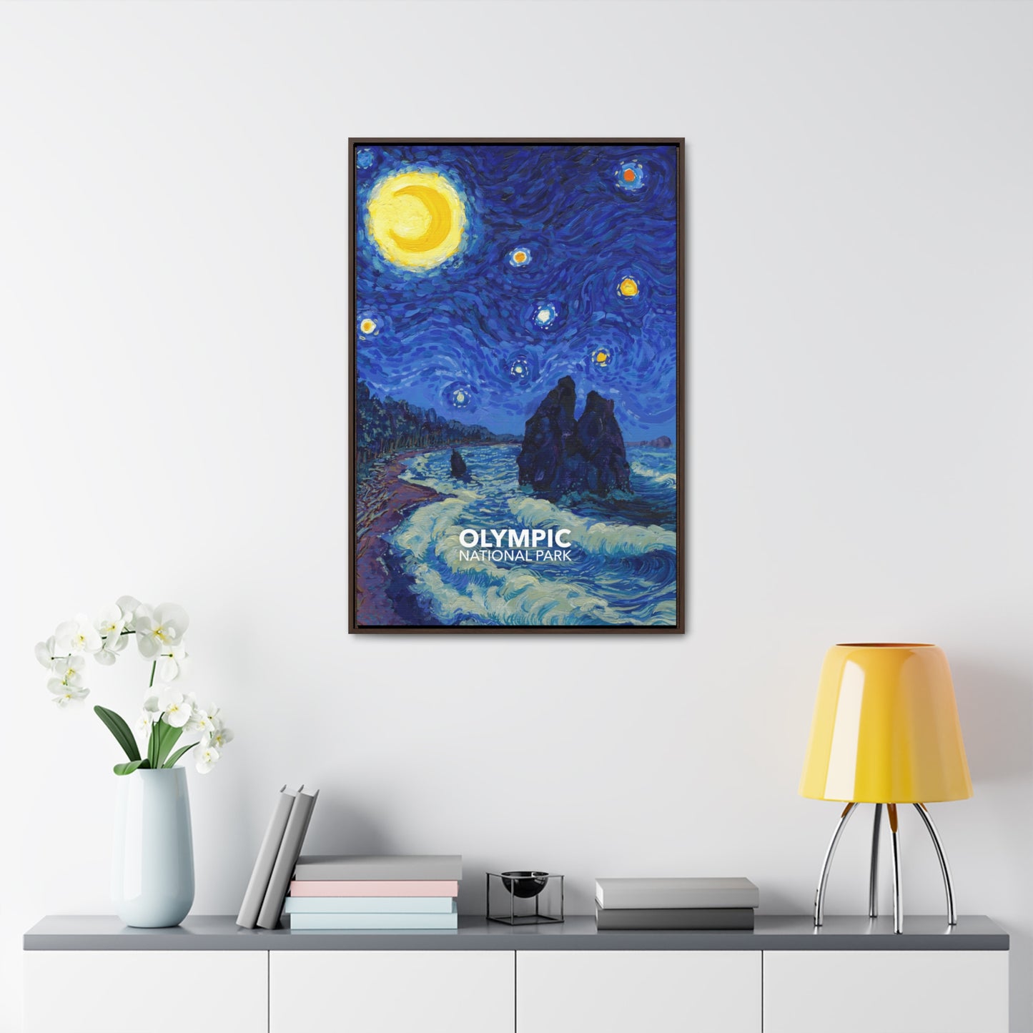 Olympic National Park Framed Canvas - The Starry Night