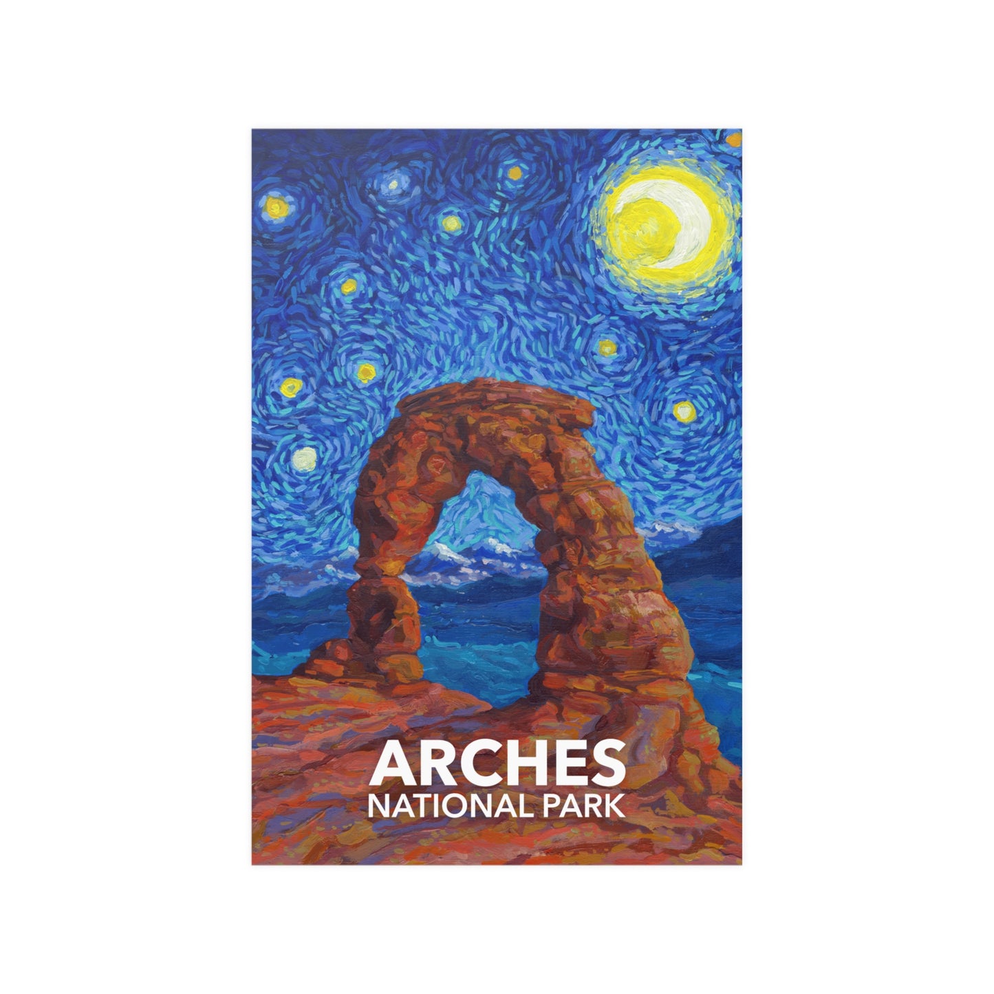 Arches National Park Poster - Starry Night