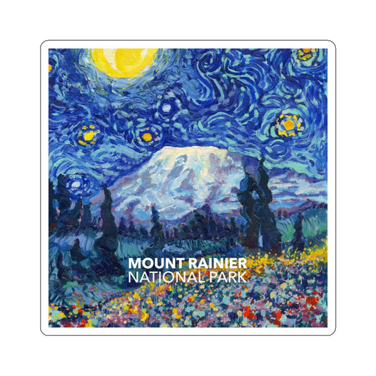 Mount Rainier National Park Sticker - The Starry Night