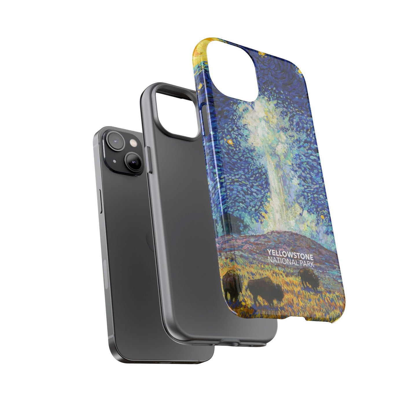 Yellowstone National Park Phone Case - Old Faithful Starry Night