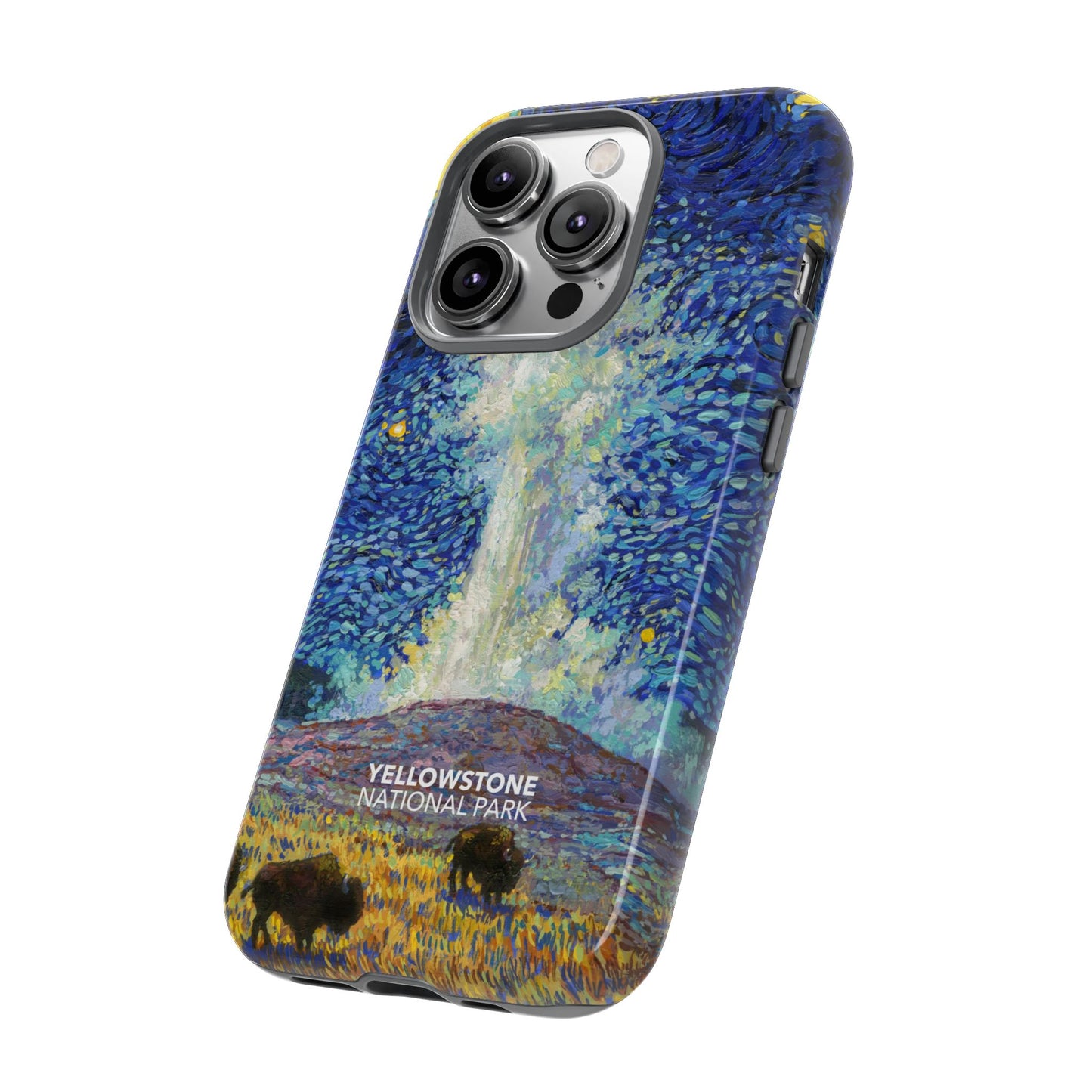 Yellowstone National Park Phone Case - Old Faithful Starry Night