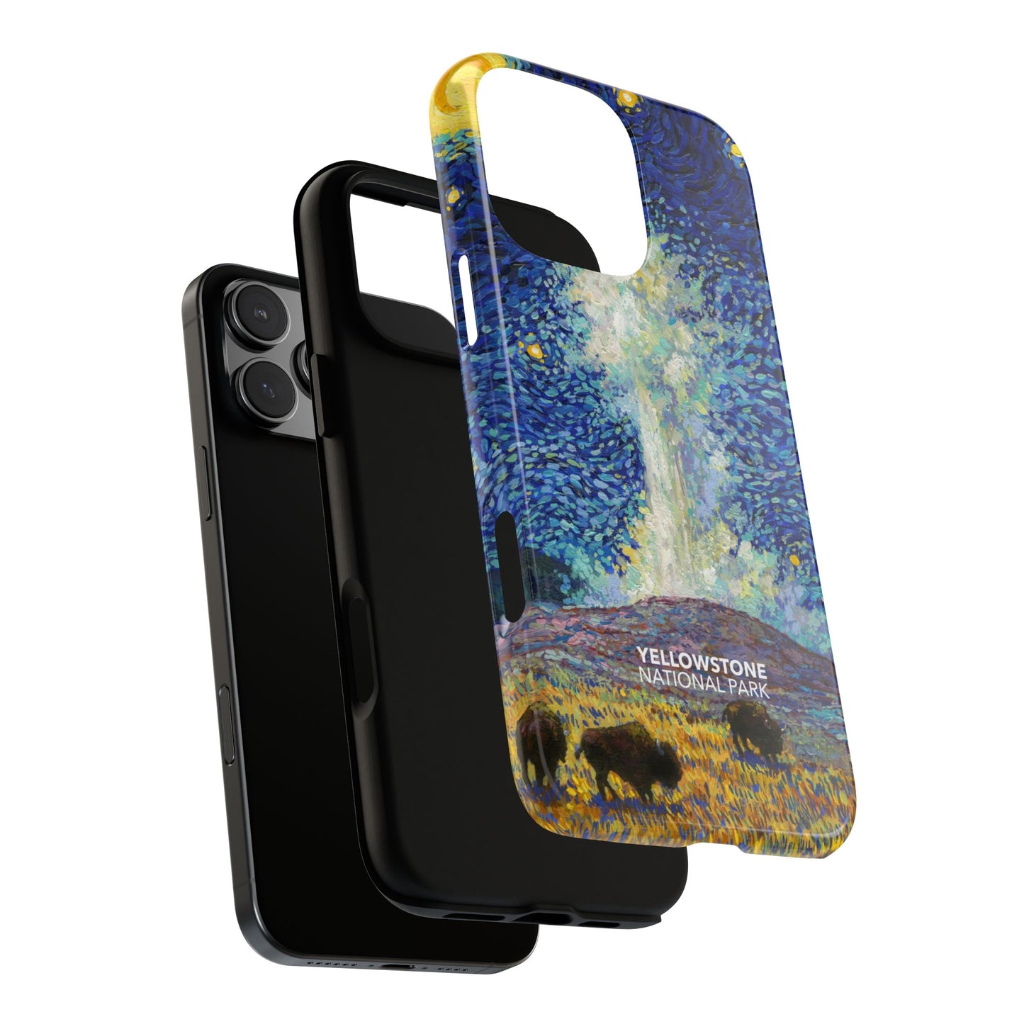 Yellowstone National Park Phone Case - Old Faithful Starry Night