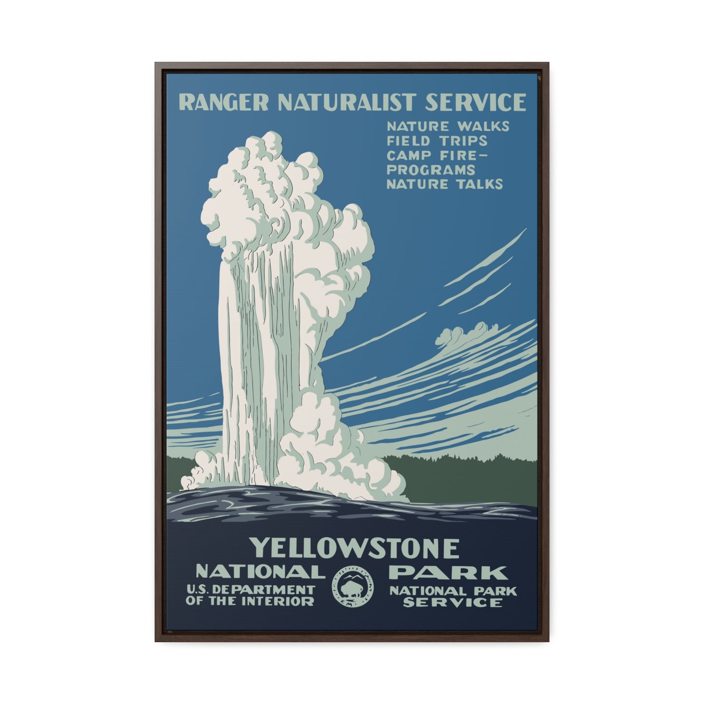 Yellowstone National Park Framed Canvas - WPA Poster