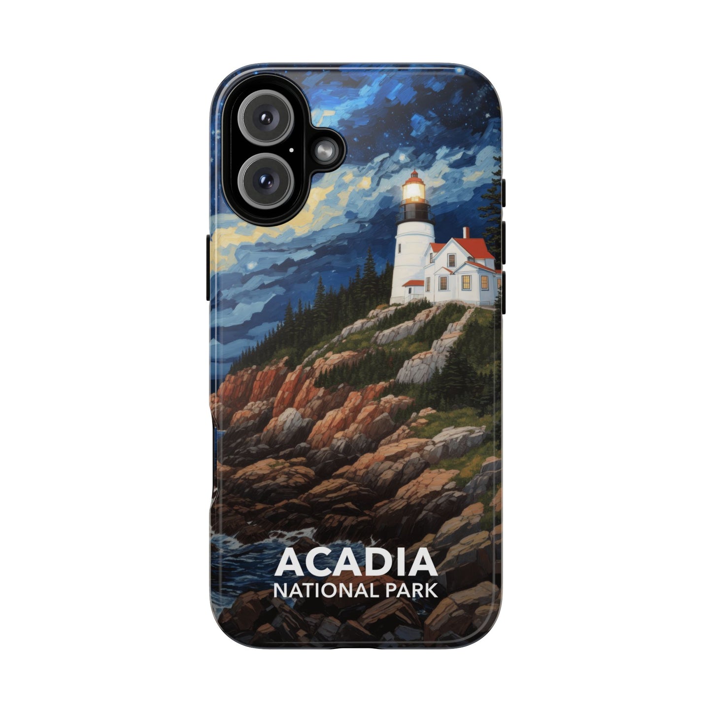 Acadia National Park Phone Case - Starry Night Lighthouse