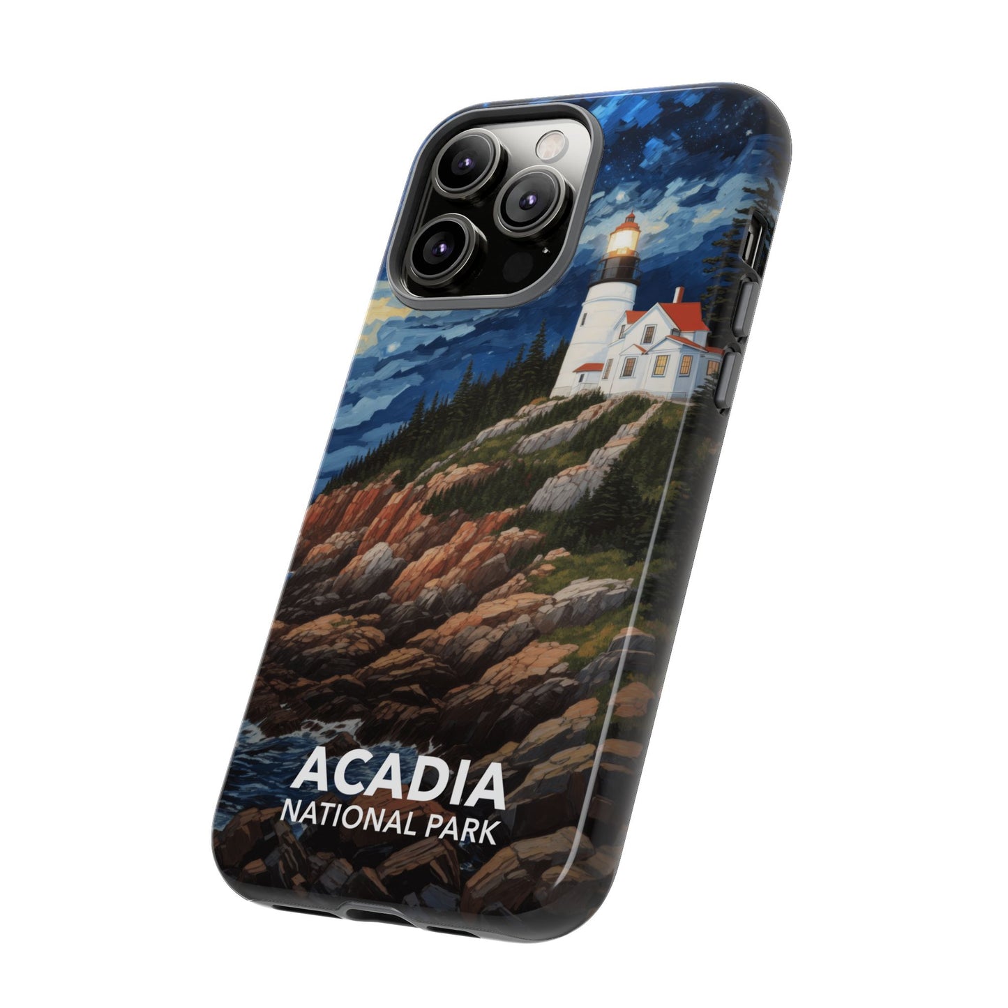 Acadia National Park Phone Case - Starry Night Lighthouse