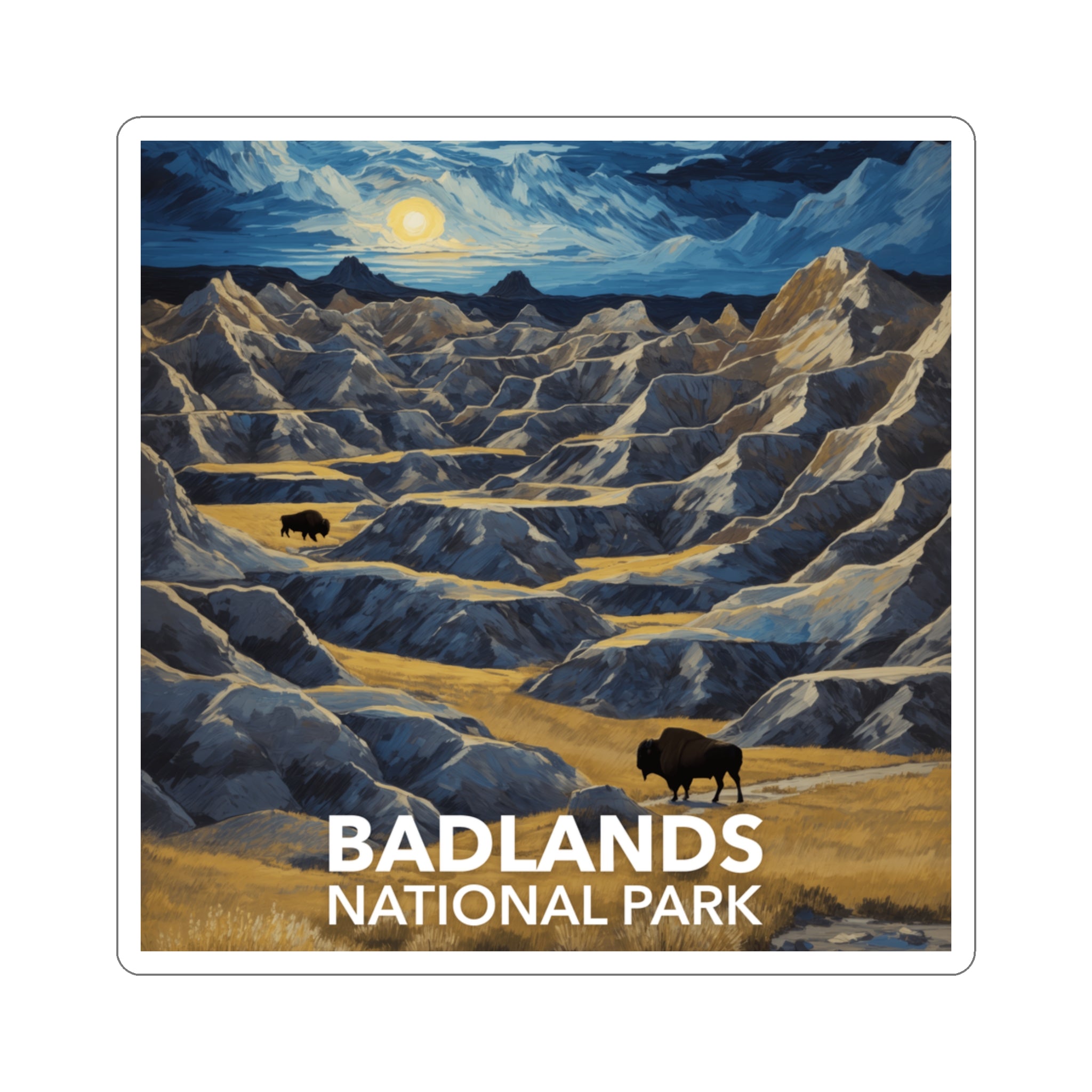 Badlands National Park Sticker - The Starry Night – National Parks ...