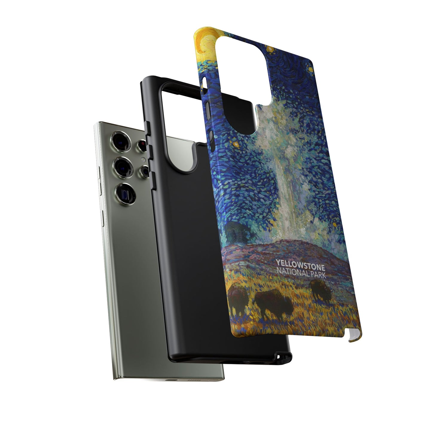 Yellowstone National Park Phone Case - Old Faithful Starry Night