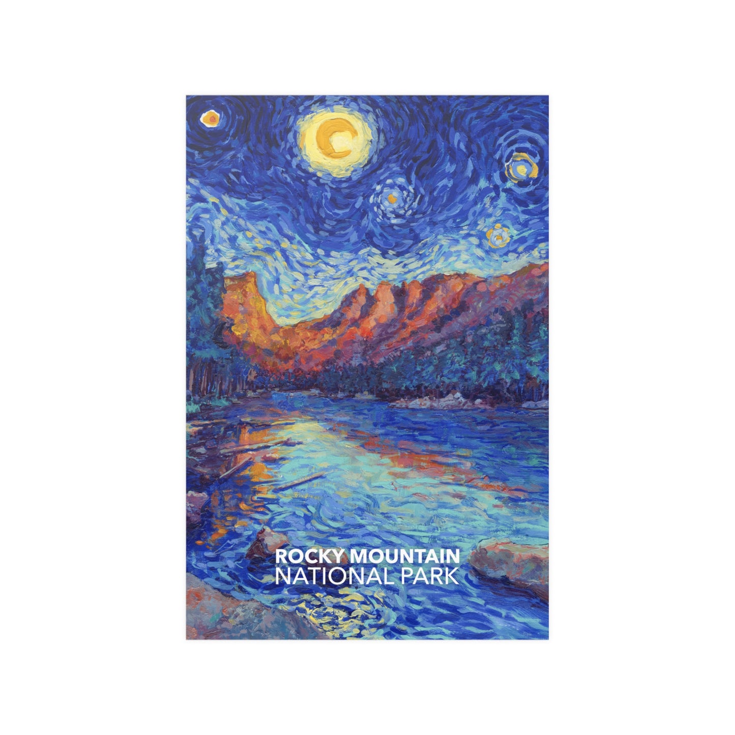 Rocky Mountain National Park Poster - Starry Night