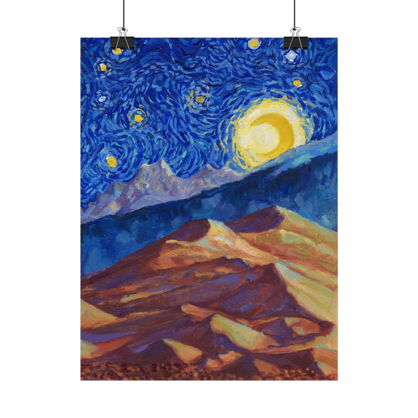 Great Sand Dunes National Park Starry Night Poster - Premium Textured Paper