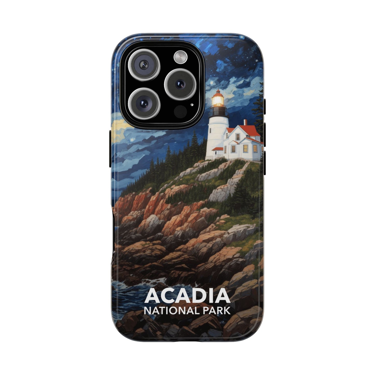 Acadia National Park Phone Case - Starry Night Lighthouse