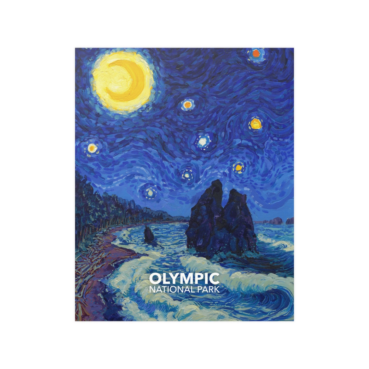 Olympic National Park Poster - Starry Night