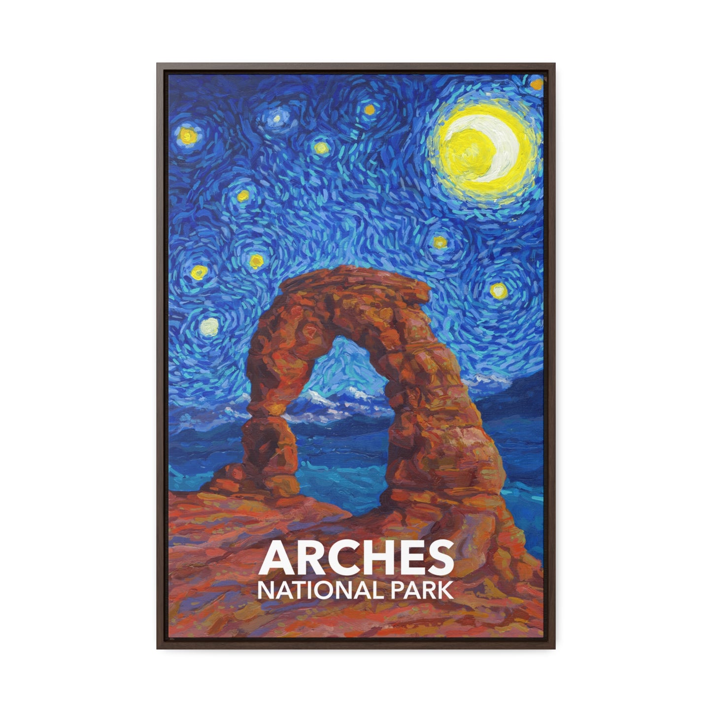 Arches National Park Framed Canvas - The Starry Night