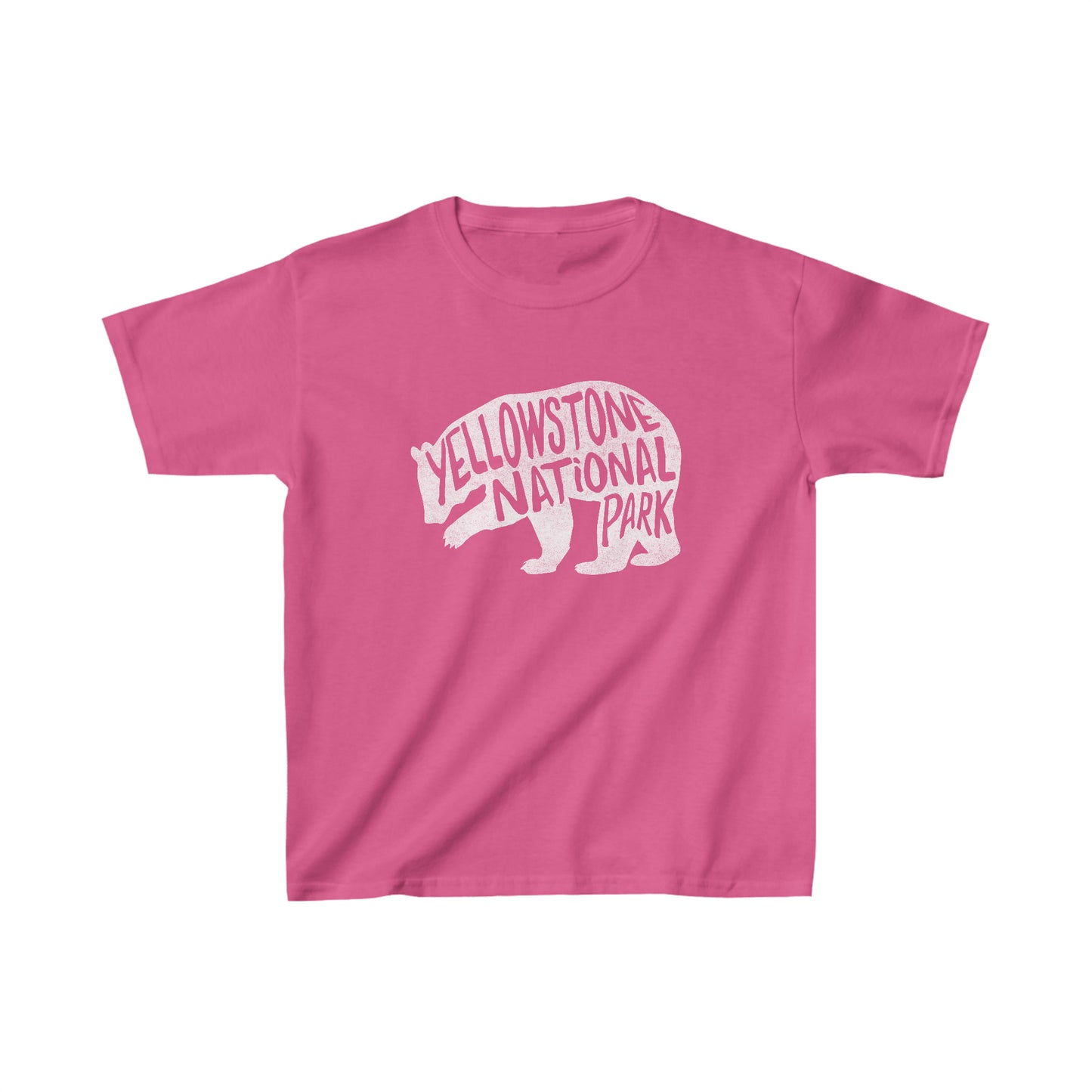 Yellowstone National Park Child T-Shirt - Grizzly Bear Chunky Text