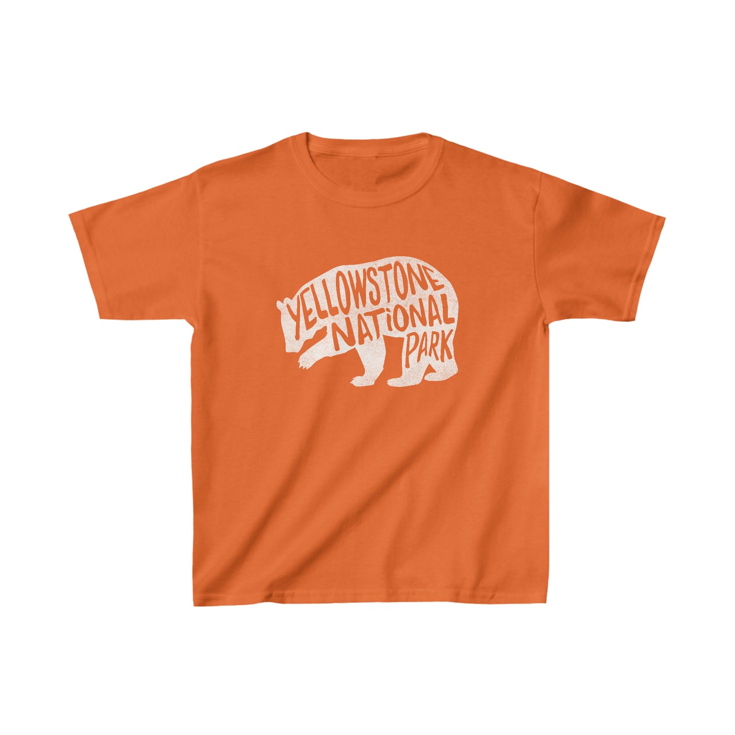 Yellowstone National Park Child T-Shirt - Grizzly Bear Chunky Text