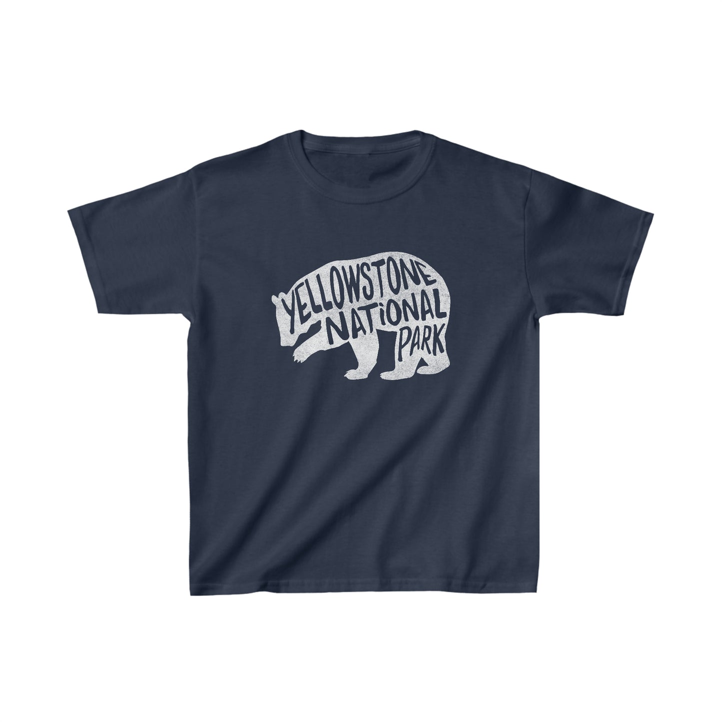 Yellowstone National Park Child T-Shirt - Grizzly Bear Chunky Text