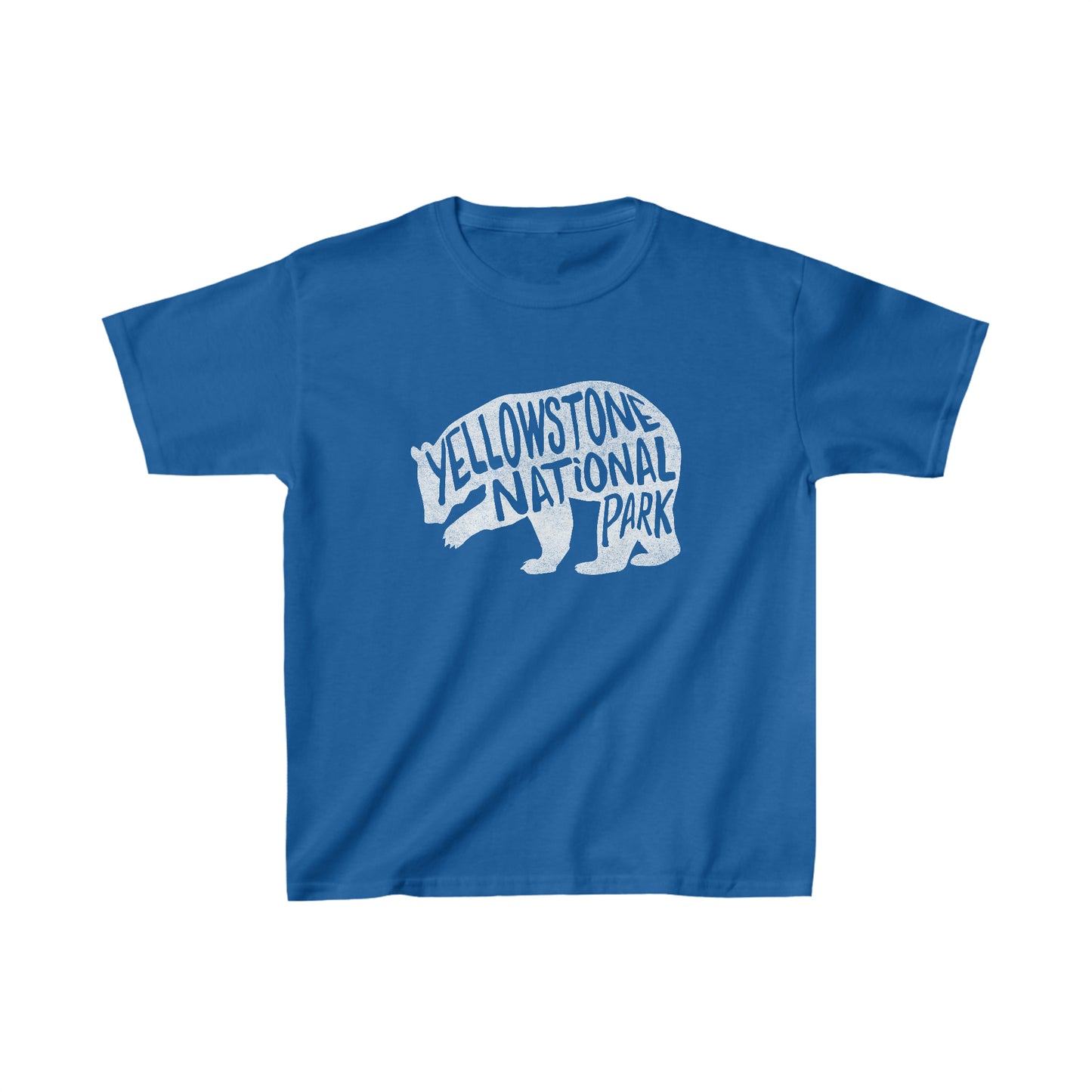 Yellowstone National Park Child T-Shirt - Grizzly Bear Chunky Text