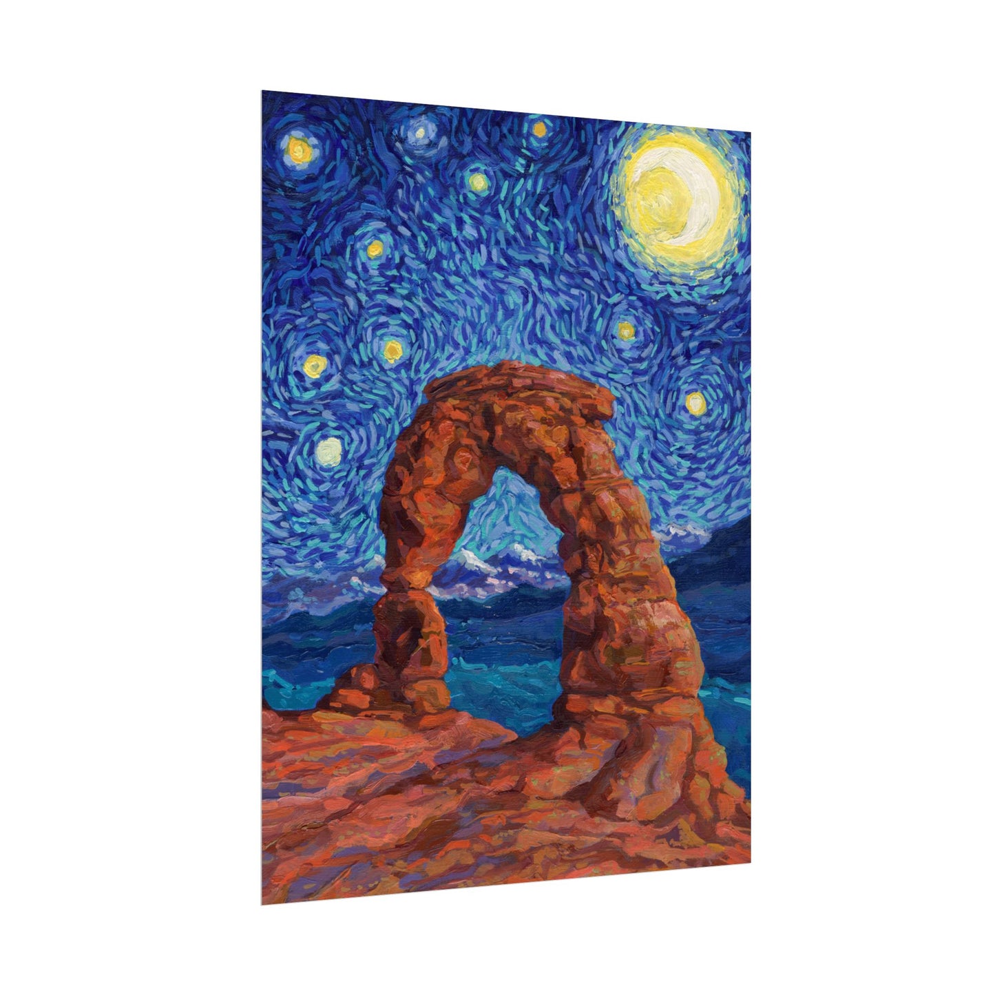 Arches National Park Starry Night Poster - Premium Textured Paper