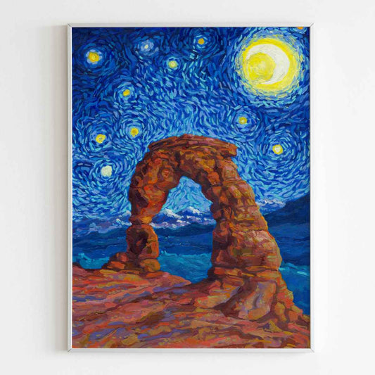 Arches National Park Starry Night Poster - Premium Textured Paper