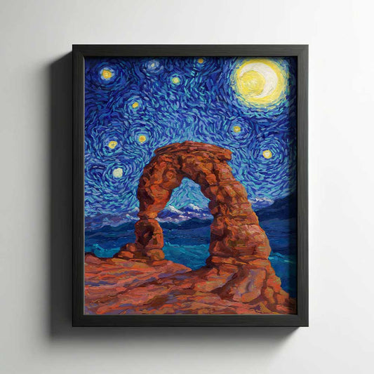 Arches National Park Starry Night Poster - Premium Textured Paper