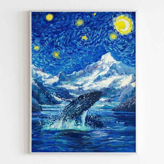 Glacier Bay National Park Starry Night Poster - Premium Textured Paper