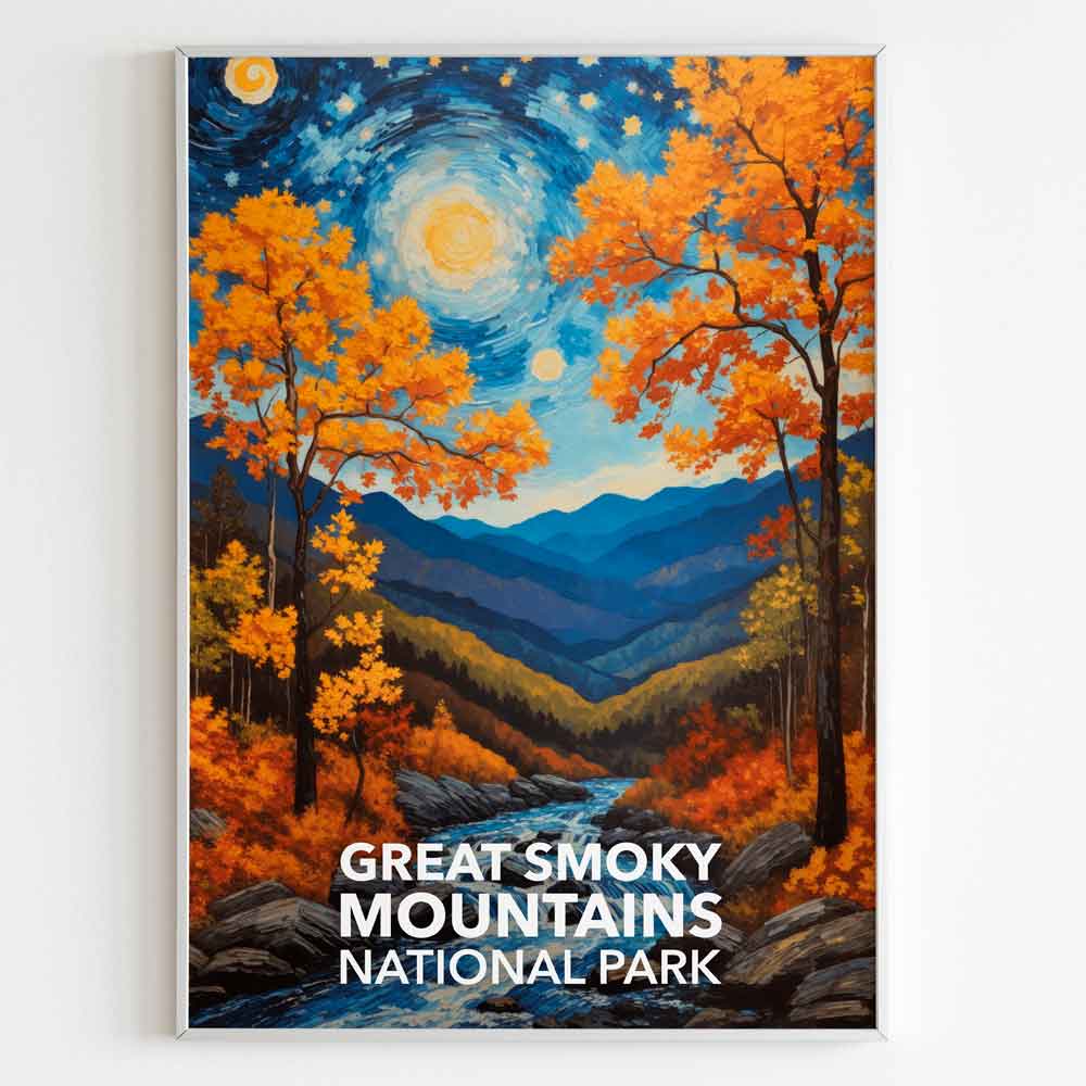 Great Smoky Mountains National Park Poster Starry Night National