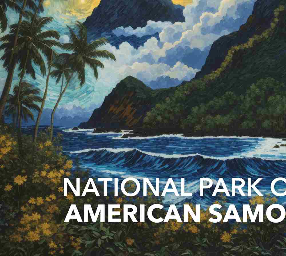 National Park of American Samoa Framed Canvas - The Starry Night