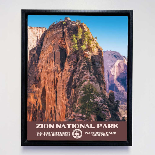 Zion National Park Framed Canvas - WPA Poster