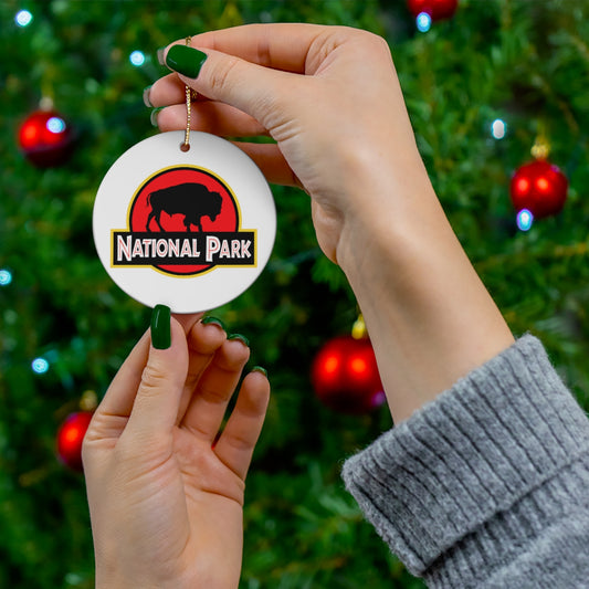 Bison National Park Ornament - Parody Logo