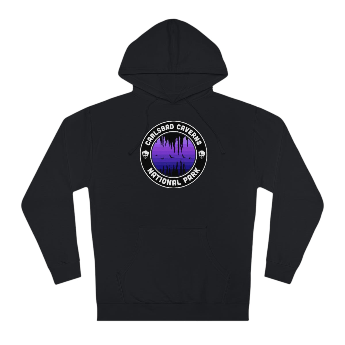 Carlsbad Caverns National Park Hoodie - Purple Round Emblem Design