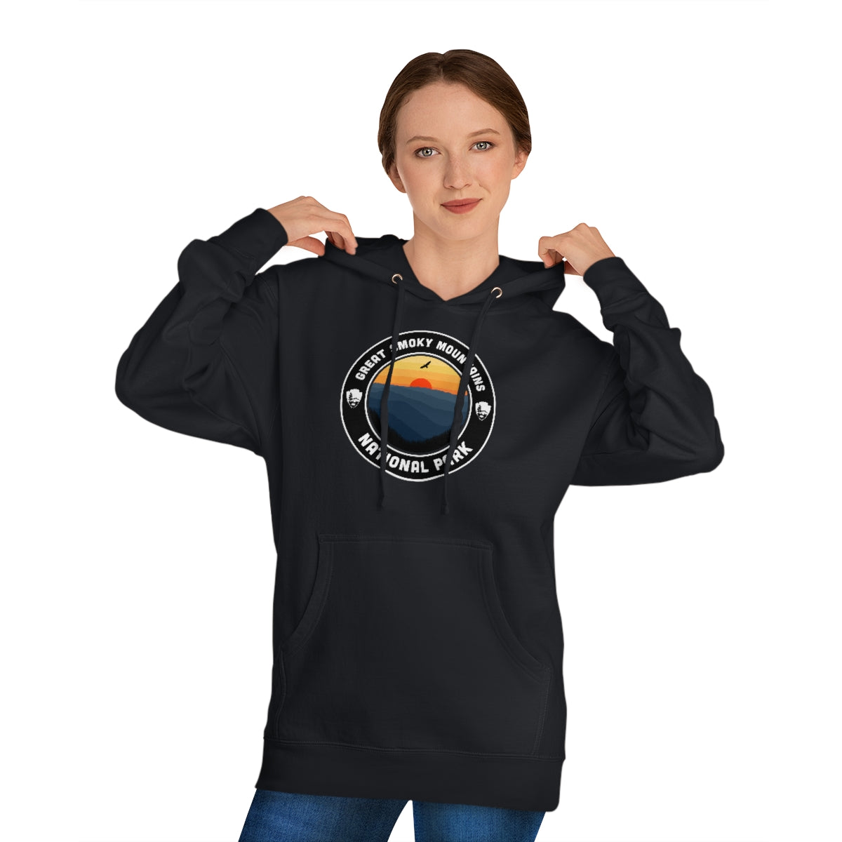 Great Smoky Mountains National Park Hoodie - Round Emblem Design