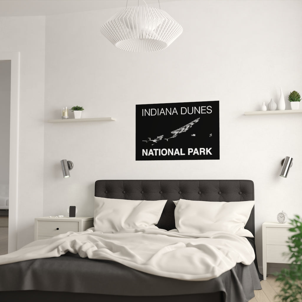 Indiana Dunes National Park Poster - Unknown Pleasures Lines National Parks Partnership