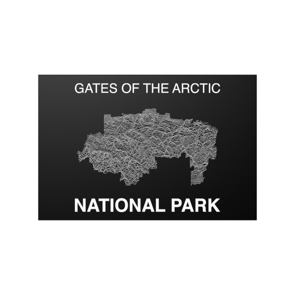 Gates of the Arctic National Park Poster - Unknown Pleasures Lines National Parks Partnership