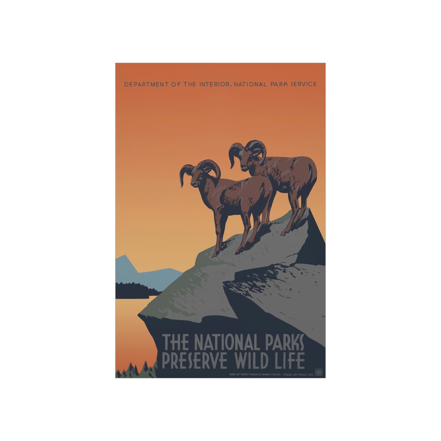 Preserve Wildlife Poster - Vintage WPA Design