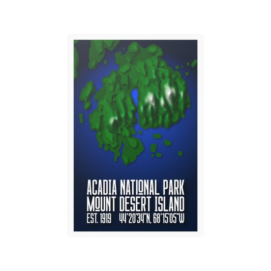 Acadia National Park Poster - Contours National Parks Partnership