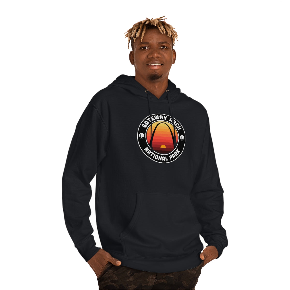 Gateway Arch National Park Hoodie - Round Emblem Design