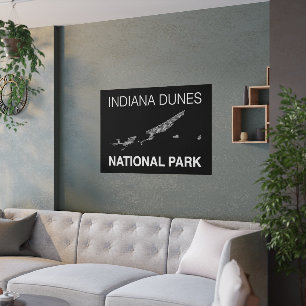 Indiana Dunes National Park Poster - Unknown Pleasures Lines National Parks Partnership