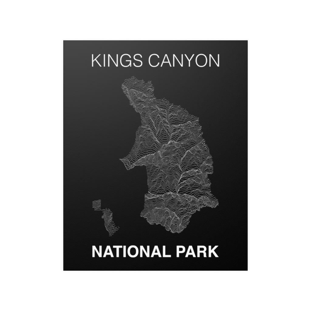 Kings Canyon National Park Poster - Unknown Pleasures Lines National Parks Partnership