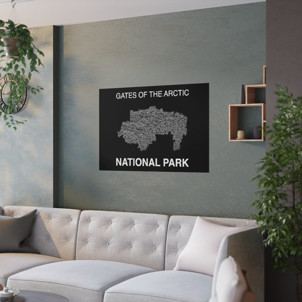 Gates of the Arctic National Park Poster - Unknown Pleasures Lines National Parks Partnership