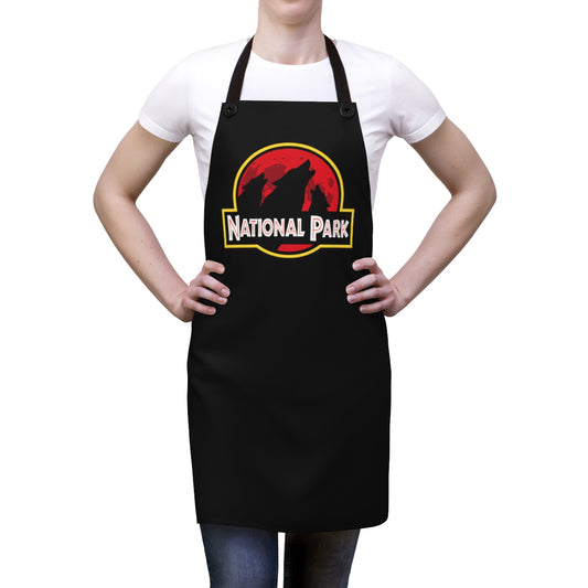 3 Wolf National Park Apron - Parody Logo